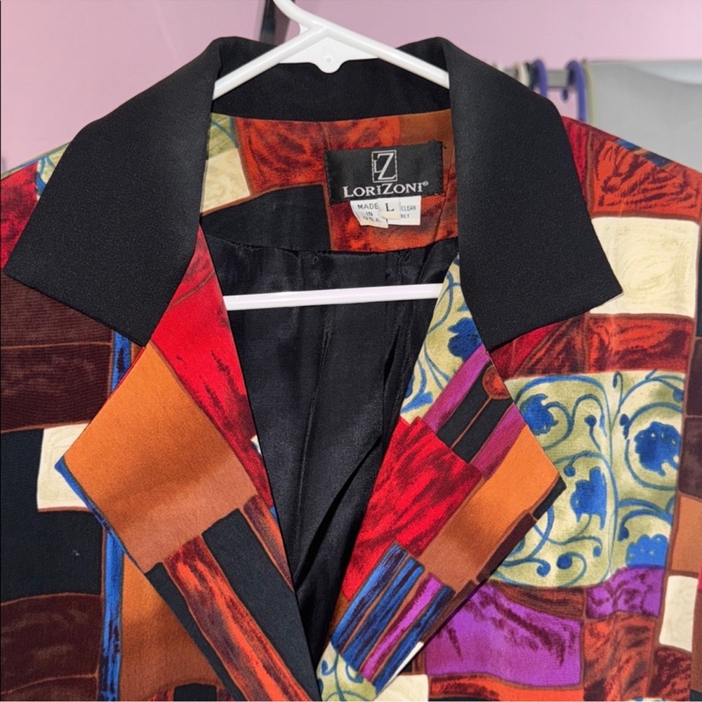 Lori Zoni Patchwork Multicolor Women's Jacket siz… - image 5